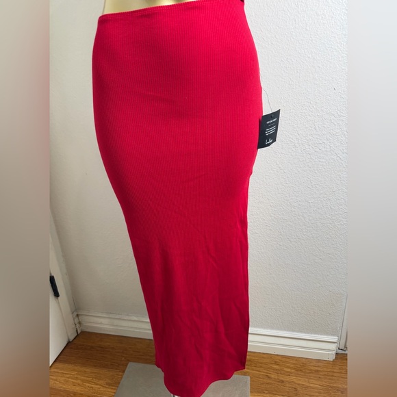 Lulus Spice Things Up red ribbed one-shoulder cutout midi dress XS - Picture 3 of 6